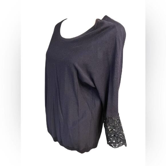 Talbots‎ Petites Navy 3/4 Sleeve Sweater Size MP - Picture 2 of 4